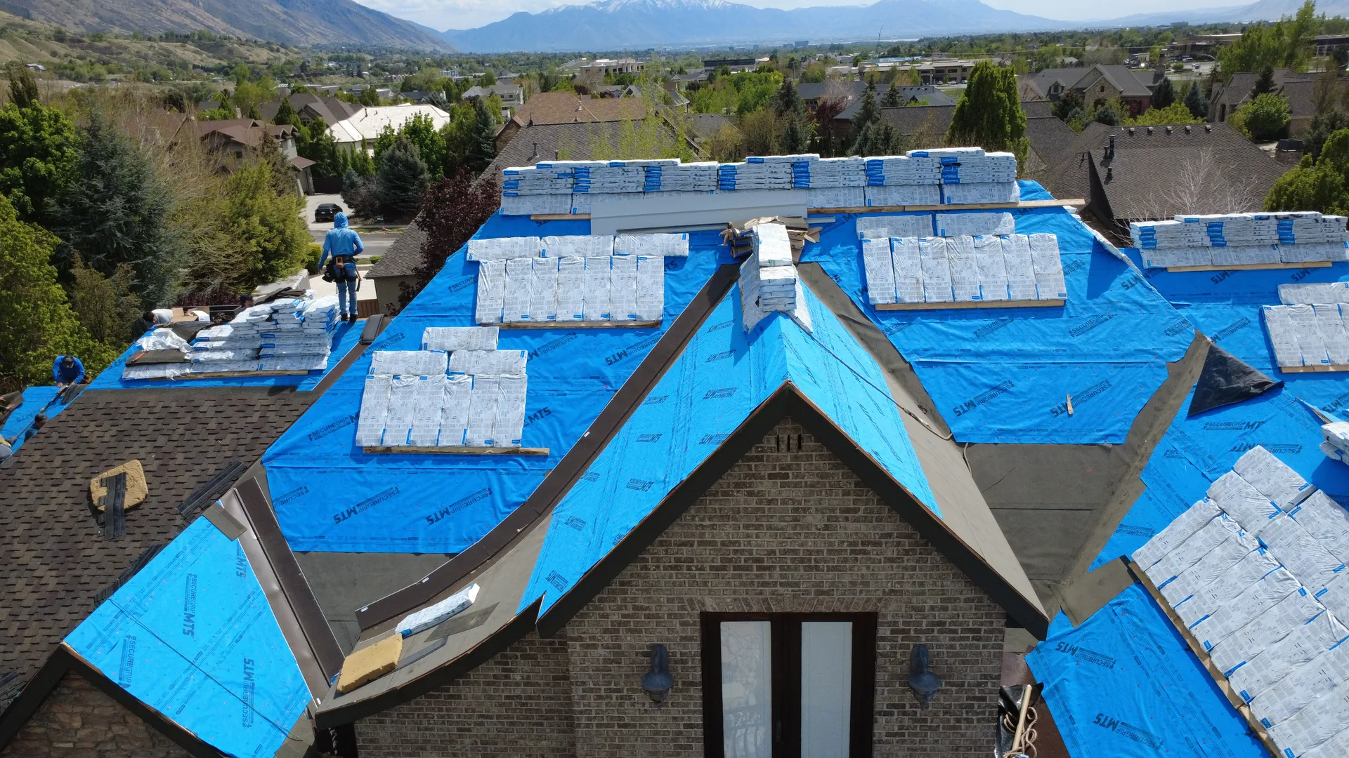 Heber Custom Reroof Aerial 2 — Frame Roofing Utah