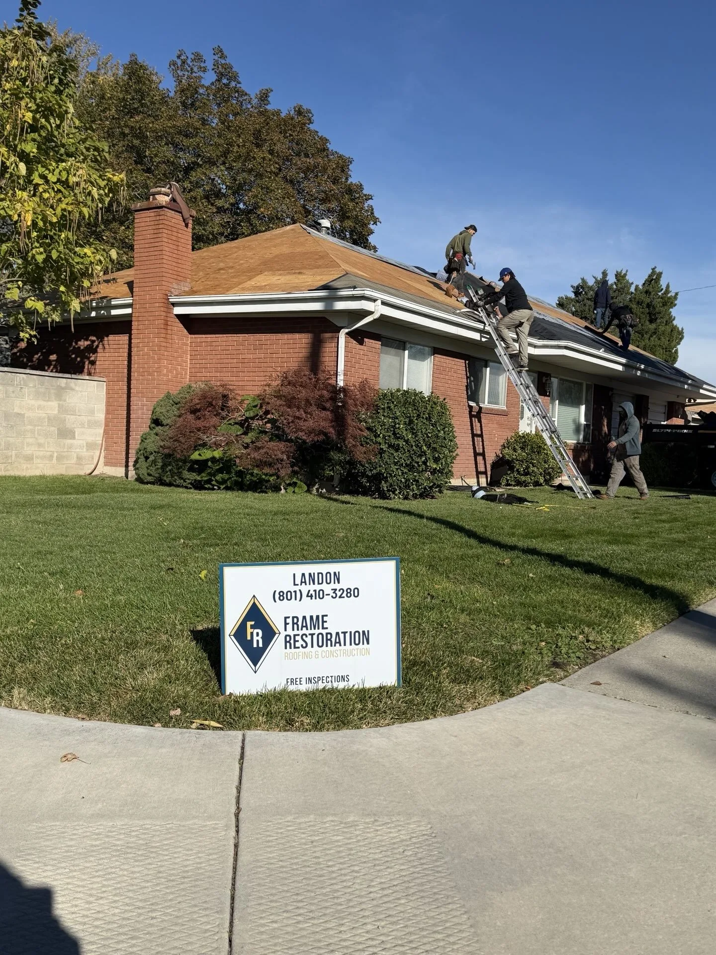 Brick home storm damage roof repair in Sandy, Utah — Frame Roofing Utah